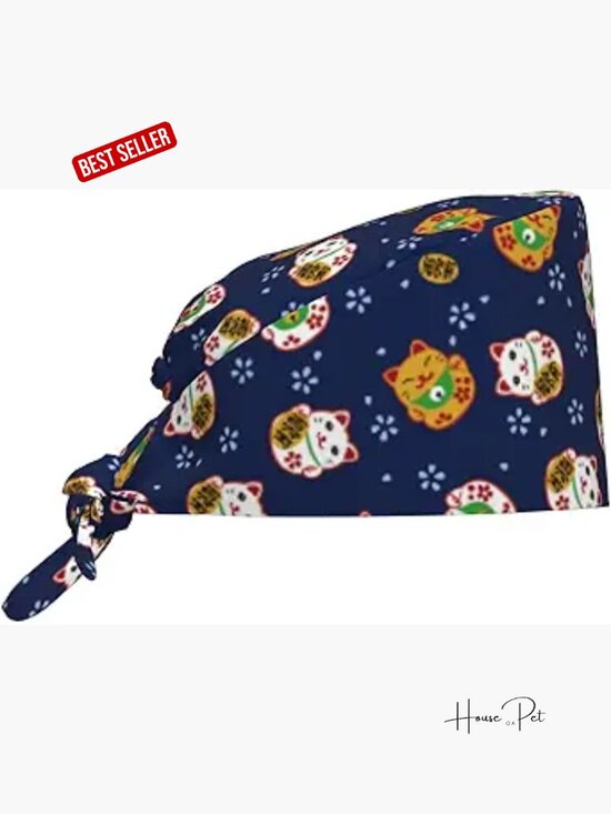Adjustable Scrub Cap with Sweatband Tie Back Hat for Nurses Medical Surgical main image 6